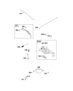 Controls Group Diagram and Parts List for 09P70B-0273-H5 020000 - 09Z999 Briggs and Stratton Engine